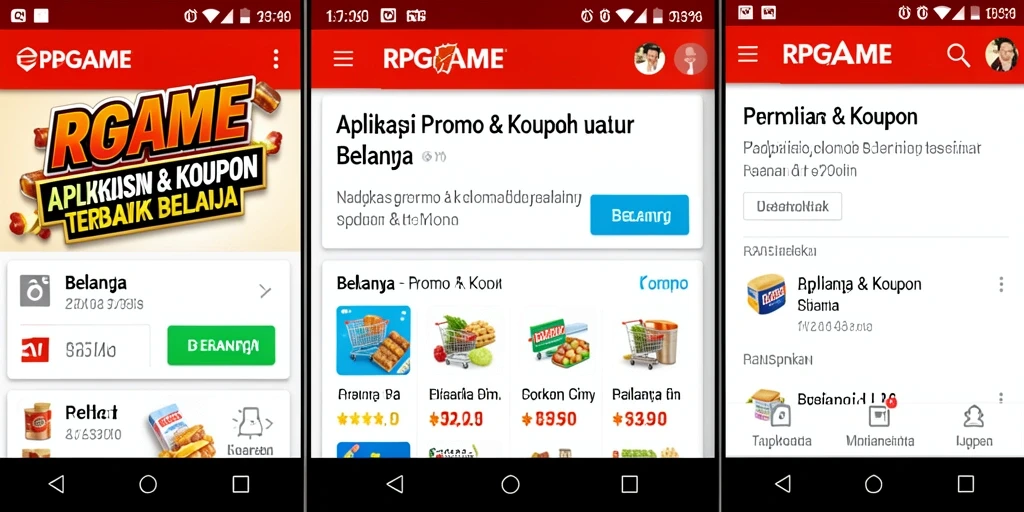 Tampilan antarmuka RPGAME yang menarik dengan berbagai kupon.