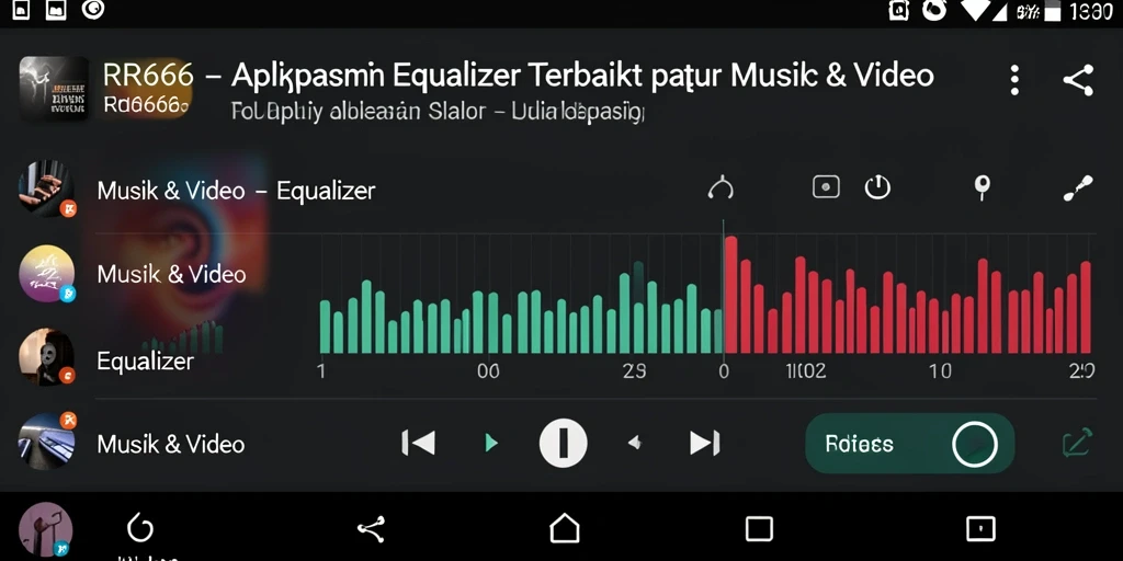 Antarmuka aplikasi RR666 dengan pengaturan Equalizer yang mudah diakses.