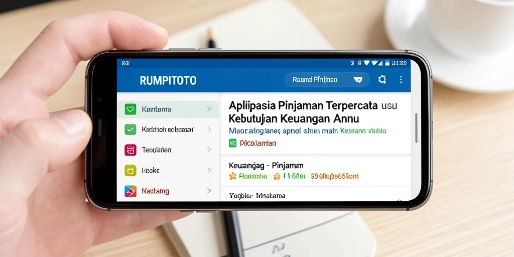 Tampilan antarmuka RUMPITOTO yang user-friendly untuk aplikasi Pinjaman.