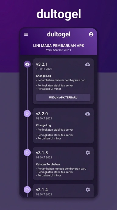 Riwayat Versi dultogel untuk Pengguna Android